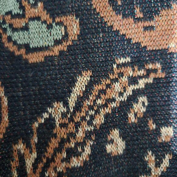 Peruvian Connection Floral Dress Black Tapestry Jacquard Long Sleeves Long Small - Picture 14 of 15